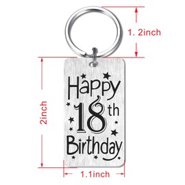 HYHYDHP 18th Birthday Gifts for Girls Boys, Happy 18 Year Old Birthday Keychain Gift, 18 Yr Presents Bday Ideas