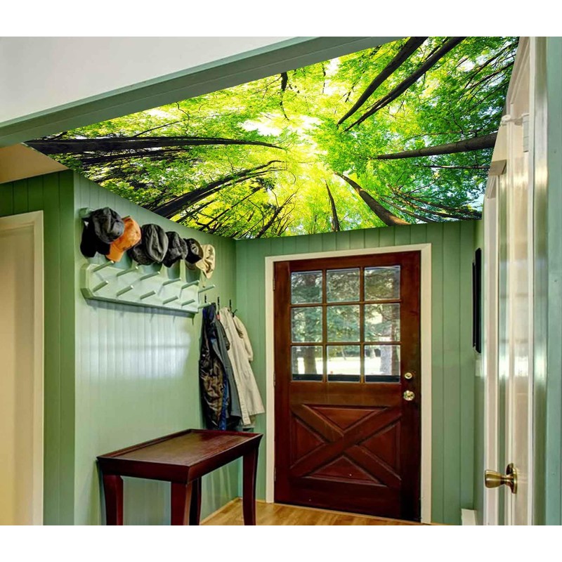Onivein Green Forest Tapestry Nature Tapestry Ceiling Tree Sunlight Landscape
