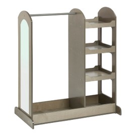 ECR4Kids Dress Up Center with Mirror, Costume Organizer, Grey Wash
