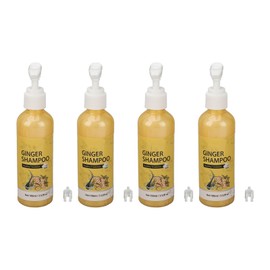100ml Ginger Hair Regrowth Shampoo Dandruff Removal Itching Relief Deep Cleansing Scalp Ginger Hair Shampoo 4Pcs