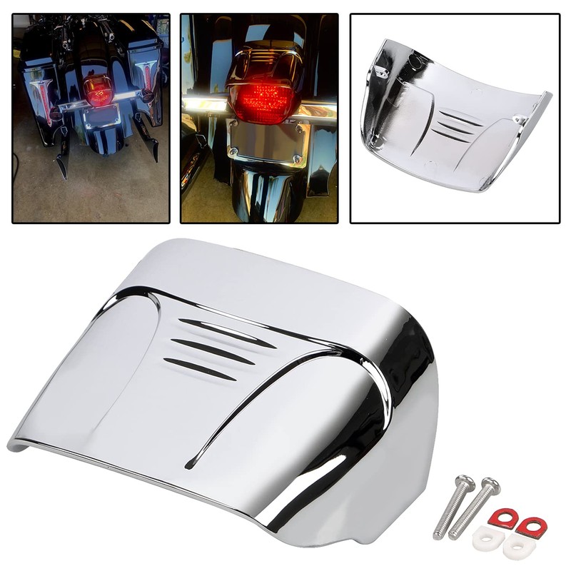 SHMTOOL Chrome ABS Plastic Taillight Cover without Slots Rear Tail