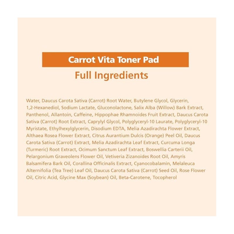 BRING GREEN Carrot Toner Pad for Even Skin Tone &