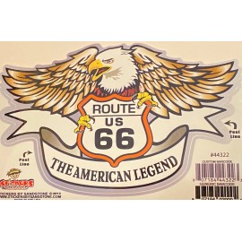 SandStone Route 66 Highway Road Marker Eagle American Legend Window Bumper Laptop Sticker