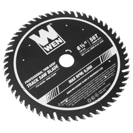 WEN BL6556 6.5-Inch 56-Tooth Carbide-Tipped Thin-Kerf Professional ATAFR Track Saw Blade with PTFE Coating