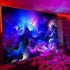 Simpkeely Colorful Clouds Tapestry, Blacklight Sky Universe Nature Abstract Surrealism