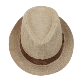 NICEYEA Fedora Hat for Men Women Classic Trilby Sun Hat Summer Sun Shade Hat Short Brim Jazz Gentleman Straw Hat Panama Beach Cap Costume Accessories Gifts Beige