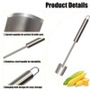 2024 New 2Pcs Long Handle Stainless Steel Corn Stripping Tool,