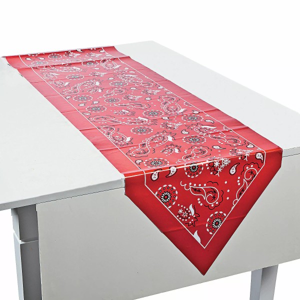 Fun Express Red Bandana Table Runner, Party Supplies, 1 Piece