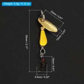 PATIKIL Trout Lures 1/10 oz, 5Pack Trout Spinners Fly Trout Fishing Lures Fishing Spinners Baits Tackle with Tackle Boxes for Freshwater Saltwater Fishing, Yellow