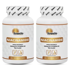 Sowelo Niacinamide - 500 mg I Vitamin B3 High Dose I Vitamin B3 Plays an Important Role in the Transformation of Food into Energy I Without Unwanted Additives I 120 Tablets (2-Pack)