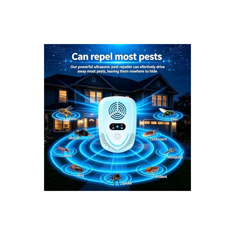 2026 Upgraded Ultrasonic Pest Repeller Indoor Repellent & Mouse Traps