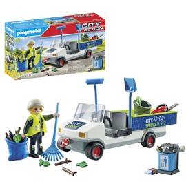PLAYMOBIL City Action 71433 City Cleaning with Electric Vehicle, Loading Area for Rubbish Truck, Toy for Children from 4 Years