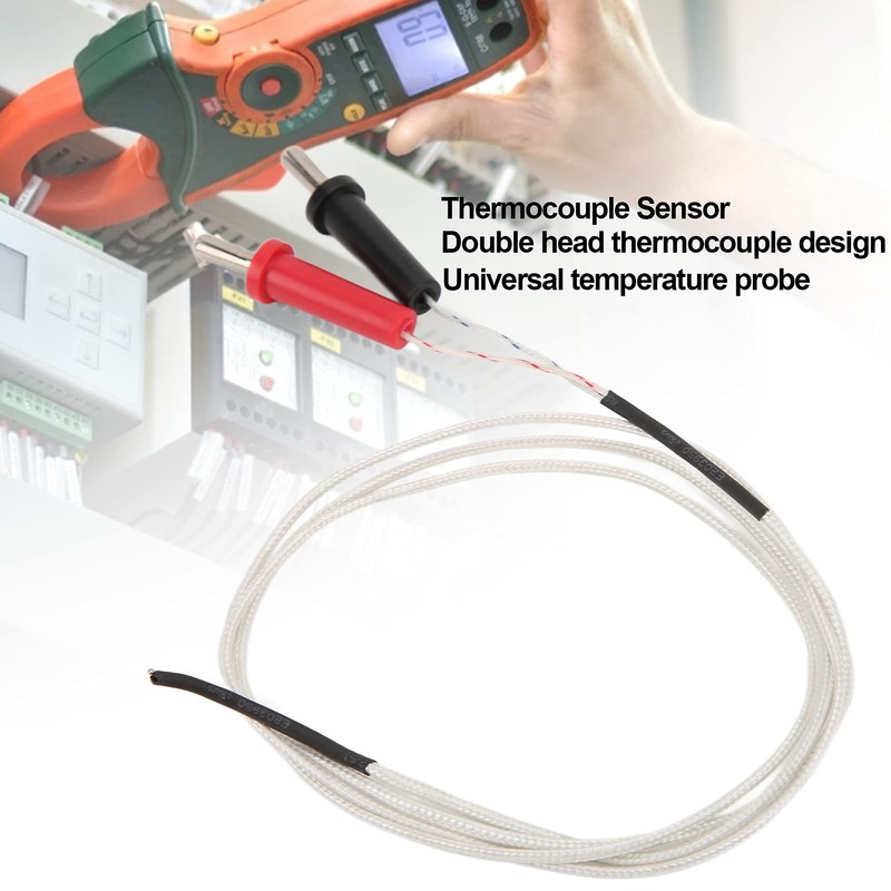 -50~400℃ Dual Head Thermocouple Sensor, Multimeter Temperature Sensor Cable with