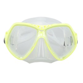Diving Goggles Swim Glasses Silicone Adjustable Strap Tempered Glass Thickened Frame Clear View Anti Fog for Kids Adults Swim Diving Snorkeling Yellow