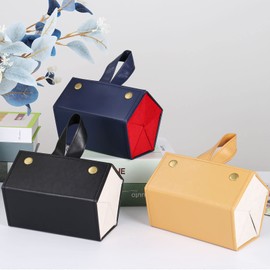 FEKIDO Sunglasses Organizer Case 5 Slots Travel Glasses box PU Leather Foldable Hanging Eyewear Holder for Storage & Display