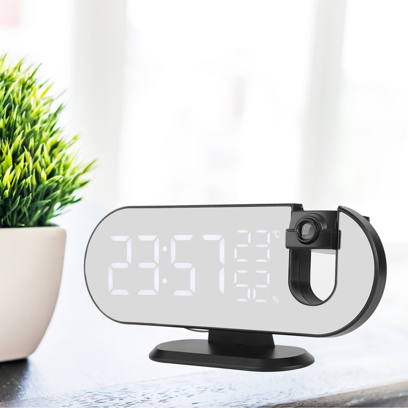 Projection Alarm Clock LED Digital Photosensitive Electronic Clock with 180