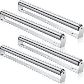 Therwen Boat Trailer Roller with Bracket Set 1.5" Diameter Conveyor Kayak Metal Roller with Bracket for Transporting Raft Industrial Use(21'' Long,Silver,Pack of 4)