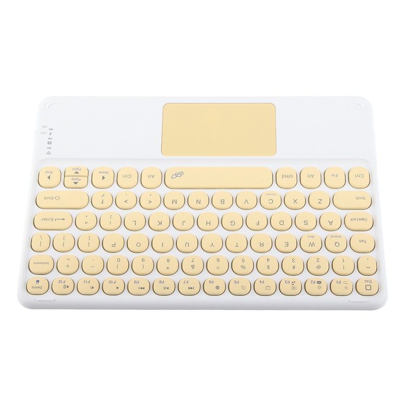 Bluetooth Keyboard Touchpad Round Keycap with Ergonomic Design Stable Connection
