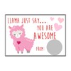 Llama Valentine's Day Scratch Off Card for Kids, DIY Scratch