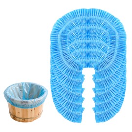 25 Pcs Blue Pedicure Liners Disposable, Disposable Foot Tub Liner Portable Bath Bags with Retractable Belt, Portable Bath Bag, Can Be Used in Foot Bath Stores, SPA halls, Home Personal Care