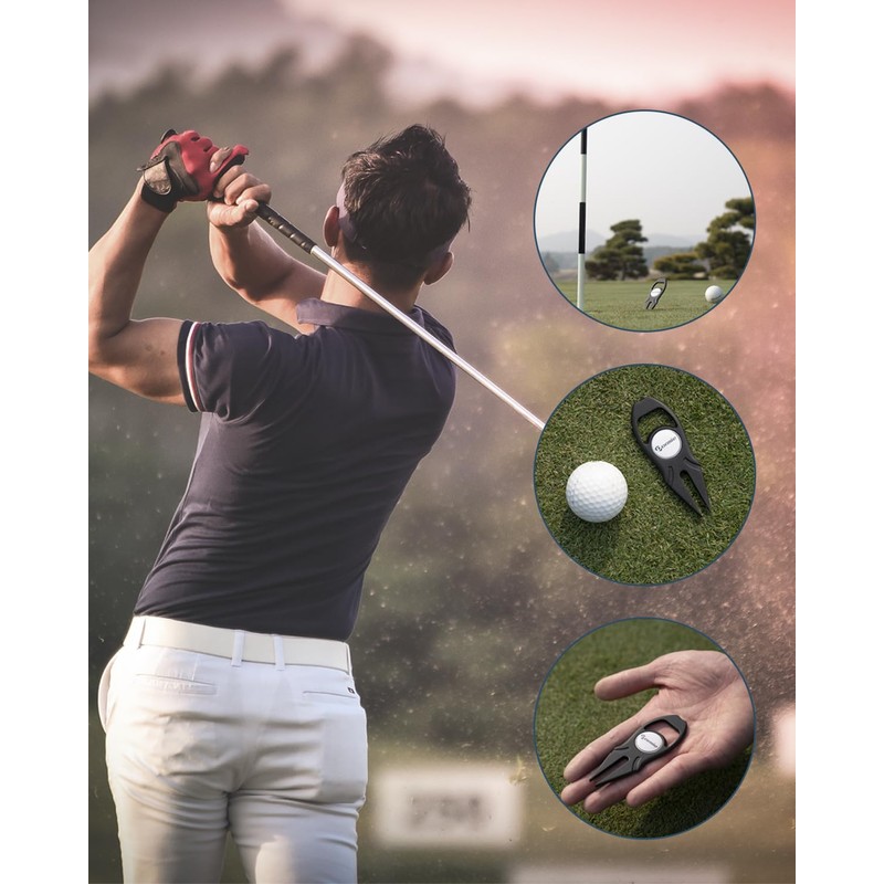 DORMIE Golf Pitch Fork Marker Multi-function Green Repair Accessory Zinc