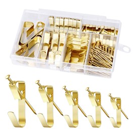 perfeclan 130Pcs Picture Hangers Picture Hanging Kit Wall Hooks 10lb 20lb 30lb 50lb 100lb Picture Hanging Hooks for Small Wall Shelves