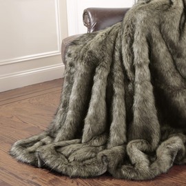 Best Home Fashion Tawny Fox Faux Fur Throw Blanket - 58" W x 84" L