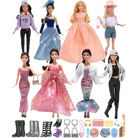 Walenbily 34 Pieces Doll Clothes Accessories 30 cm Doll Party Dress Up Set for 11.5 Inch Doll Dresses