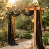 Wokceer Wedding Arch Draping Fabric 28.7" x 20FT Black Sheer
