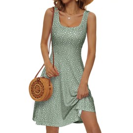 FENSACE Summer Dresses for Women 2024 Vacation Sundress Casual Beach Floral Tank Dress(Floral-33,Medium)