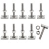 10 Set Roof Rack Bolts, M8x30mm Stainless Steel T Slot