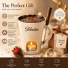 Ceramic Chocolate Fondue Mug Set with Dipping Fork, Mini Tea