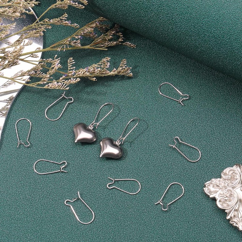 Beebeecraft 10Pcs 925 Sterling Silver Kidney Earring Hooks 20x9.5mm Long