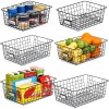 6 Pack Wire Baskets for Kitchen Pantry Organization and Storage