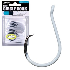 BKK OFFSET HEAVY CIRCLE GLOW HOOK | 5/0 | 25-Pack | 2X | Glow in The Dark | Needle Point