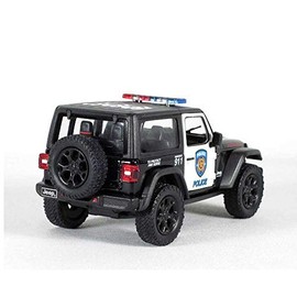 KiNSMART 5" Die-cast: 2018 Jeep Wrangler Rubicon Police Edition (Black/White)