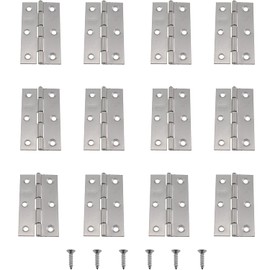 MDXing 12PCS 66x38x1.2mm Stainless Steel Butt Hinge Silver Door Hinges Window Hinge Indoor and Outdoor Hinge Suitable for Jewellery Box Tool Box Bedside Cabinet Door Cupboard Door
