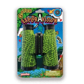 ExplorAvision - Gator Binocular from Deluxebase. Wild Animals Portable and Compact Binoculars for Kids. Educational Animal Explorer for Outdoor Adventure and Play.