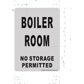 BUILDINGSIGNS.COM BOILER ROOM SIGN (Brush Aluminium 10x14)-REF24-1