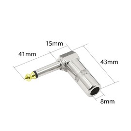 YACSEJAO Audio 1/4" 90 Degree Right Angle Plug, 6.35mm Heavy Duty TS Mono Male Solder Jack Connector for Speaker/Guitar/Microphone Cables - 2Pack (Need welding