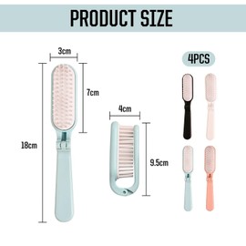 4 Piece Folding Hair Brush, Compact Hair Brush, Foldable Travel Hair Brush, Mini Kids Hair Brush, Small Portable Hair Brush, Curly Hair Brush, Wet And Dry Hair Brush