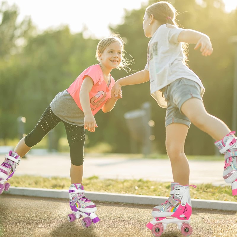 Girls Roller Skates for Little Kids Toddler Ages 5-8 4