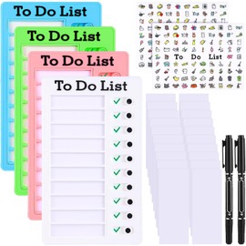 4 Pieces Kids Chore Chart To Do List Checklist Board ADHD Tools for Kids Daily Routine Chart with Markers Stickers Detachable Cardstock for Home Routine Planning (To Do List)