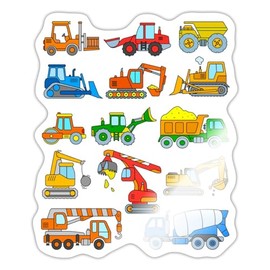 Spreadshirt Digger Truck Tiles Gift Stickers, 10 x 10 cm, Glossy White