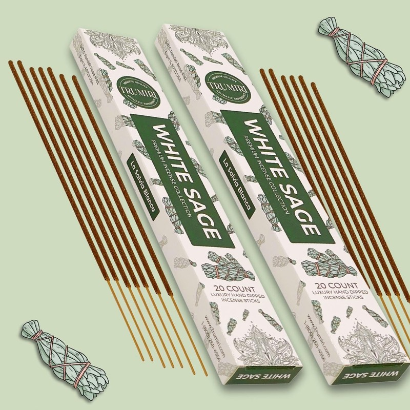 White Sage Incense Sticks for Cleansing - Total 40 Insence-Sticks