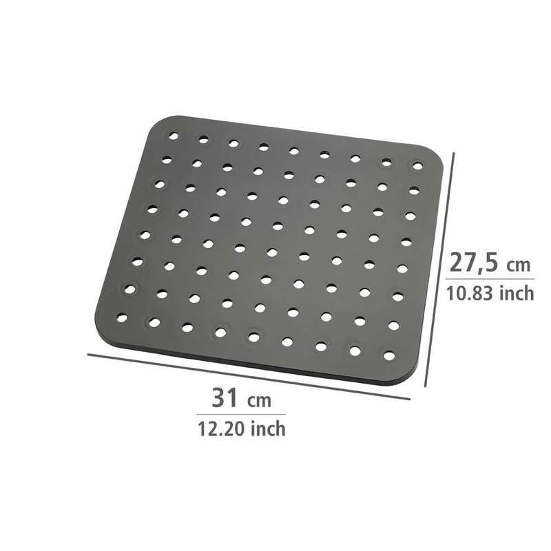 WENKO 2005571100 Sink mat Kristall Black - extra strong, square,