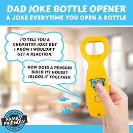 Dad Joke Talking Bottle Opener, Christmas Stocking Filler for Dad, Gift for Dad, Funny Secret Santa, Present for Dad, Father's Day Gifts, 100 Unique Dad Jokes