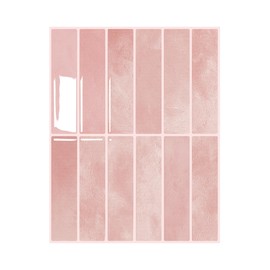 Peel and Stick Backsplash 3D Wall Tiles,Self-Adhesive,Oil Proof,Waterproof, Removable Wall Panels for Kitchen & Bathroom,Modern Design, Easy Install (10.7ft，12x9 inch,14 Pack) (Pink)