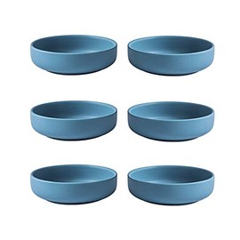 Colias Wing 3.5 Inch Simple Style Single Color Pattern Stylish Design Multipurpose Porcelain Side Dish Bowl Seasoning Dishes Soy Dipping Sauce Dishes-Set of 6-Black/Blue/White