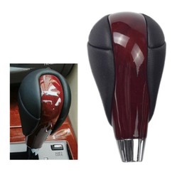 Kakulkomen Automatic Car Gear Knob Lever Handball Shifter Knob Stick Black Leather for Le-xus Is250 Rx350 Rx450h Is350 Es300 Es350 Gs300 Gs350 Ls460 Ls430 Ls600h Cs200H (Wine Red Walnut)
